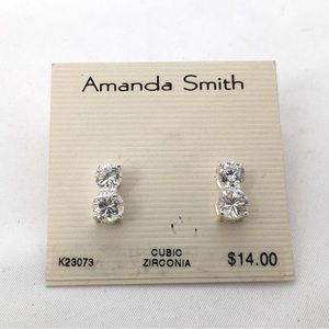 Amanda Smith, Double CZ Earrings, Studs, NOC, Cubic Zirconia